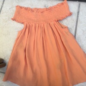 Peach off the shoulder shirt